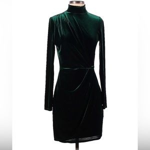 Gorgeous green velvet mock neck dress by Black Halo.